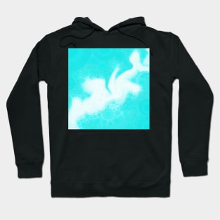 Turquoise Cloud Pattern Hoodie